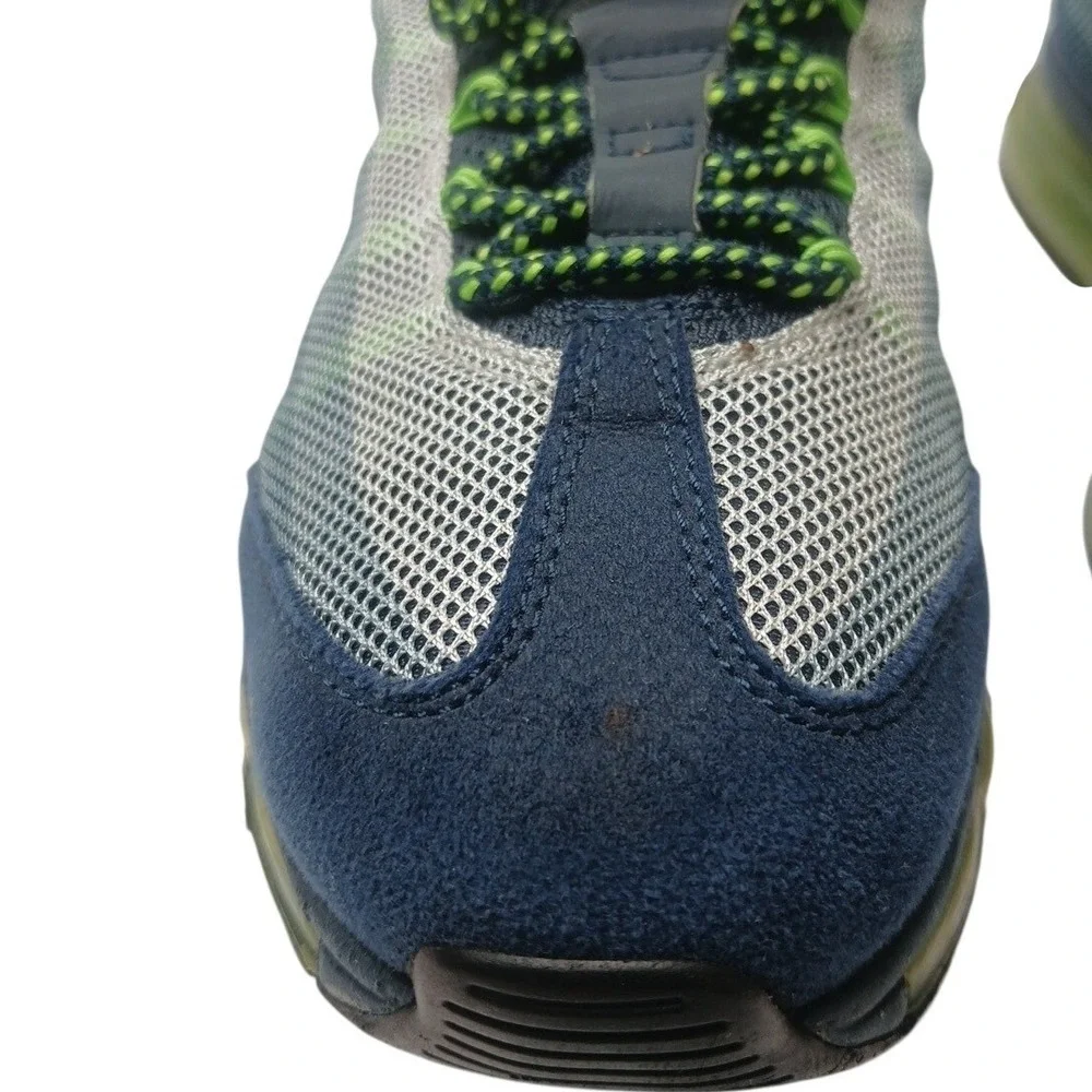 Nike Air Max 95 Dynamic Flywire Mens 9 Navy Blue Lime‎ Green 599300-434 Sneaker